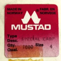 قلاب ماهیگیری کپوری مشکی موستاد, سایز ۴،MUSTAD SPECIAL CARP