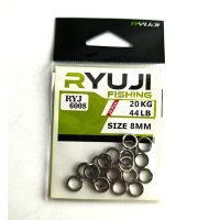 رینگ ماهیگیری مارک ریوجی, سایز: 8mm, بسته 20 عددی,کد RYUJI 6008