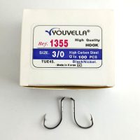 قلاب پایه کوتاه پشت خاردار مشکی یوولا , سایز ۳/۰،بسته : ۱۰۰عددی Youvella 1355