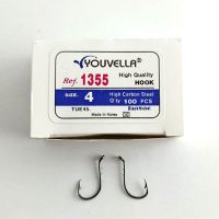 قلاب پایه کوتاه پشت خاردار مشکی یوولا , سایز ۴،بسته : ۱۰۰عددی Youvella 1355