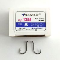 قلاب پایه کوتاه پشت خاردار مشکی یوولا , سایز ۵،بسته : ۱۰۰عددی Youvella 1355