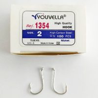 قلاب پایه کوتاه پشت خاردار نیکل یوولا , سایز ۲،بسته : ۱۰۰عددی Youvella 1354
