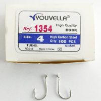 قلاب پایه کوتاه پشت خاردار نیکل یوولا , سایز ۴،بسته : ۱۰۰عددی Youvella 1354
