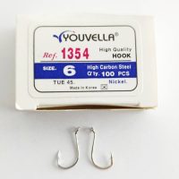 قلاب پایه کوتاه پشت خاردار نیکل یوولا , سایز ۶،بسته : ۱۰۰عددی Youvella 1354